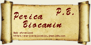 Perica Biočanin vizit kartica